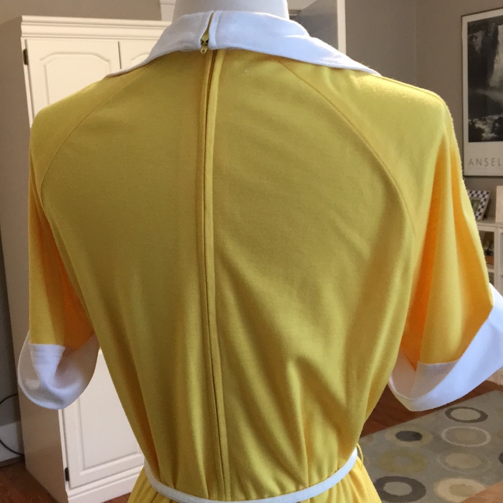 Vintage Lacoste Haymaker Yellow White Belted Dress - Picture 7 of 8